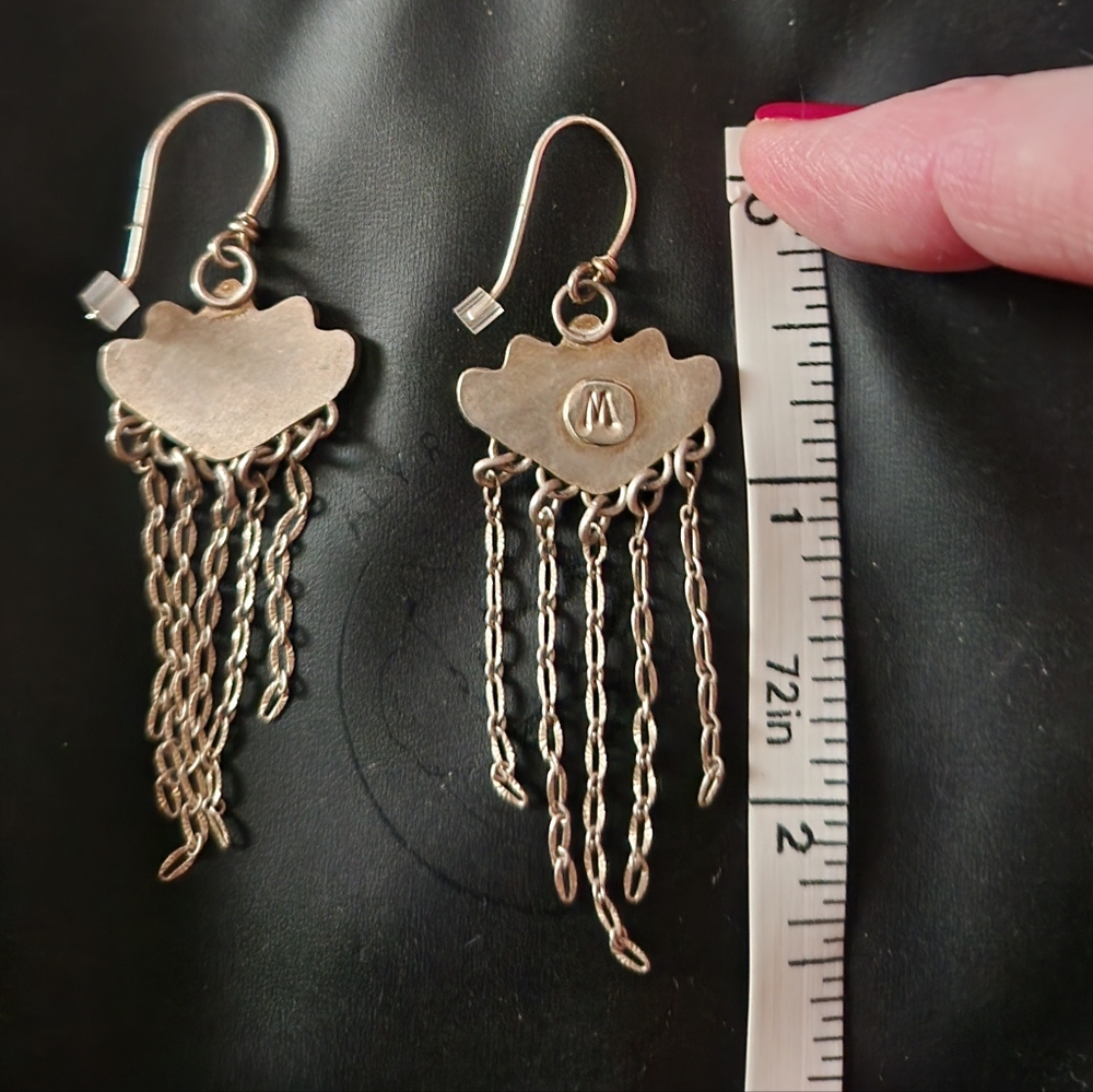 Evil Eye Sonoran Gold Turquoise Earrings - Picture 4 of 4